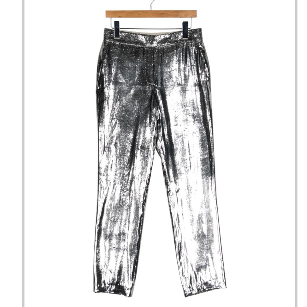 Helmut Lang Shiny Metallic Silver Pants